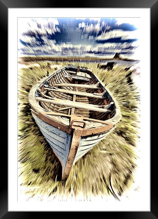 Boat Makes a Splash at Lindisfarne Framed Mounted Print by Andy Anderson