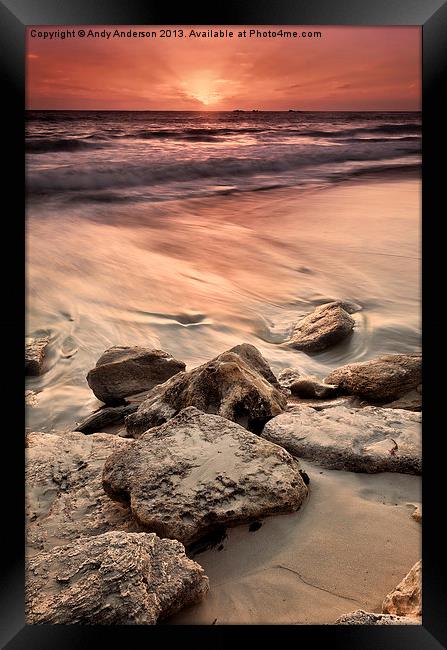 Western Australia Beach Sunset Framed Print by Andy Anderson