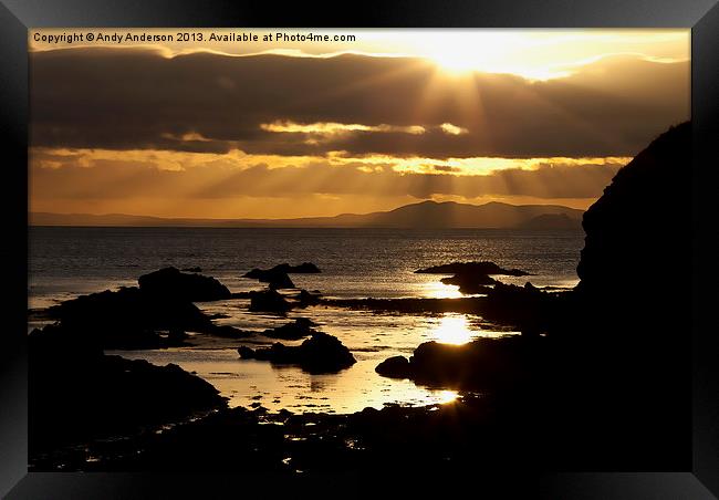 Sunset over Firth of Forth Framed Print by Andy Anderson