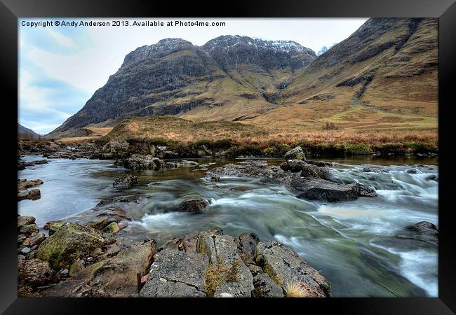 Glencoe River Falls Framed Print by Andy Anderson