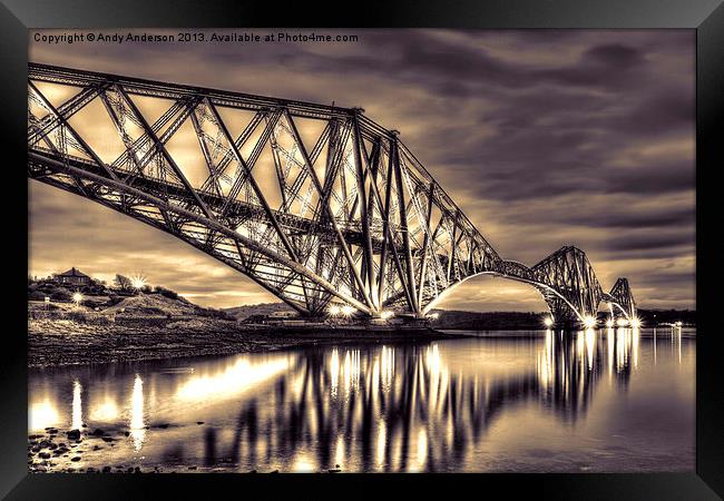 Forth Rail Bridge Sunrise Framed Print by Andy Anderson