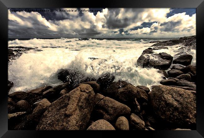 Ocean Breaking Out Framed Print by Andy Anderson