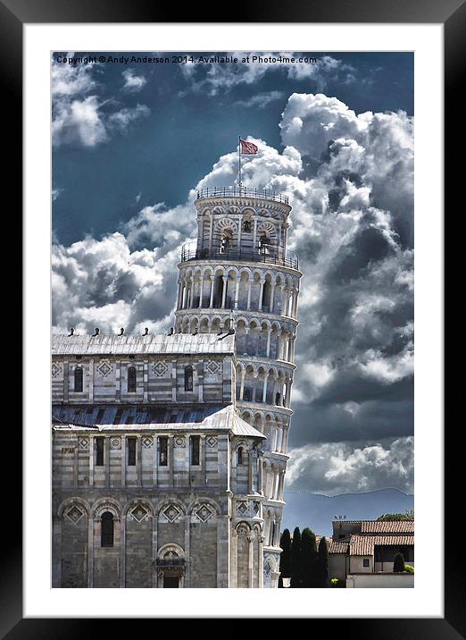 Leaning Tower Leaning Framed Mounted Print by Andy Anderson