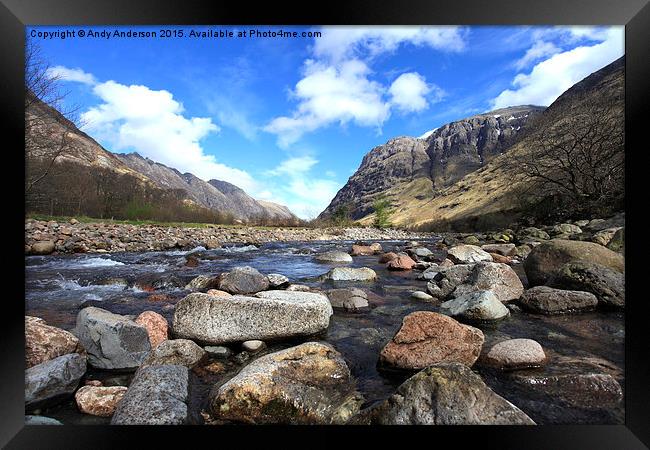  Glencoe - River Coe Framed Print by Andy Anderson