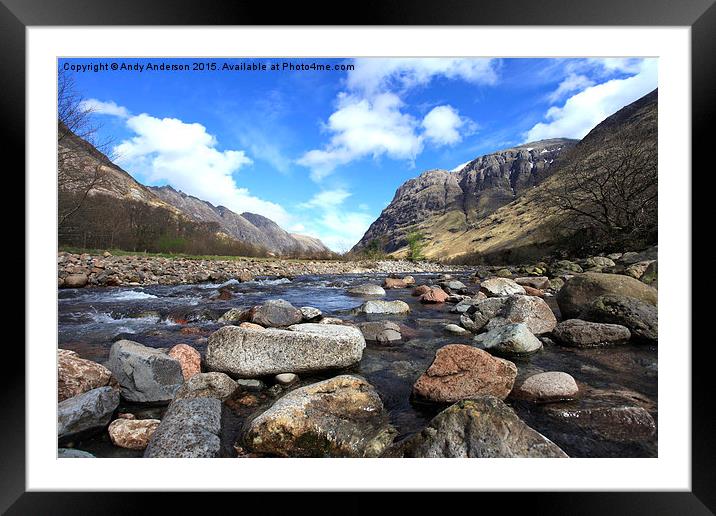  Glencoe - River Coe Framed Mounted Print by Andy Anderson