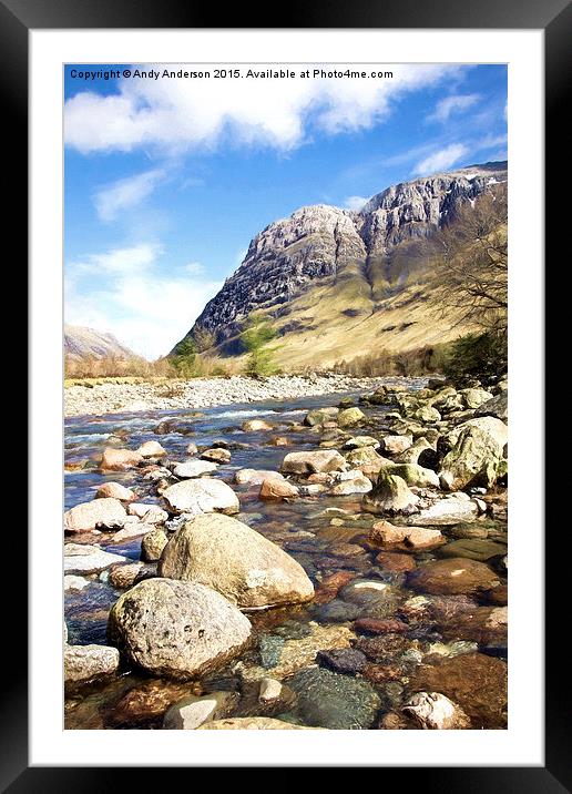  River Coe - Glencoe Framed Mounted Print by Andy Anderson