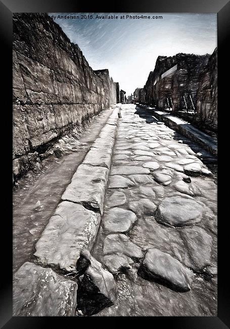 Ancient Pompeii Street  Framed Print by Andy Anderson