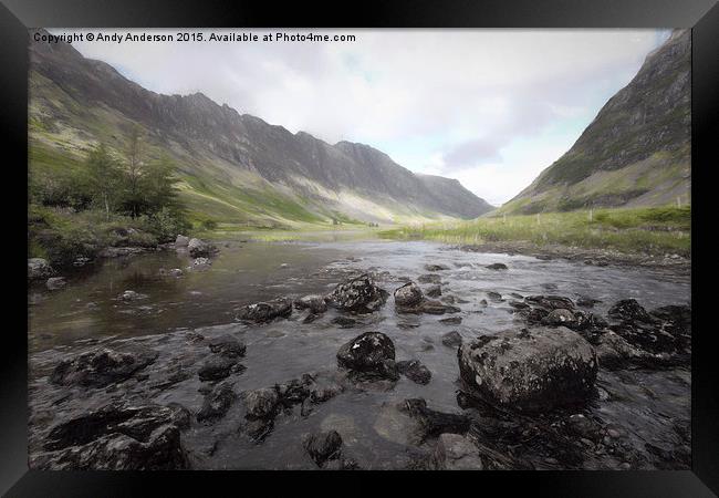  Glencoe River View Framed Print by Andy Anderson