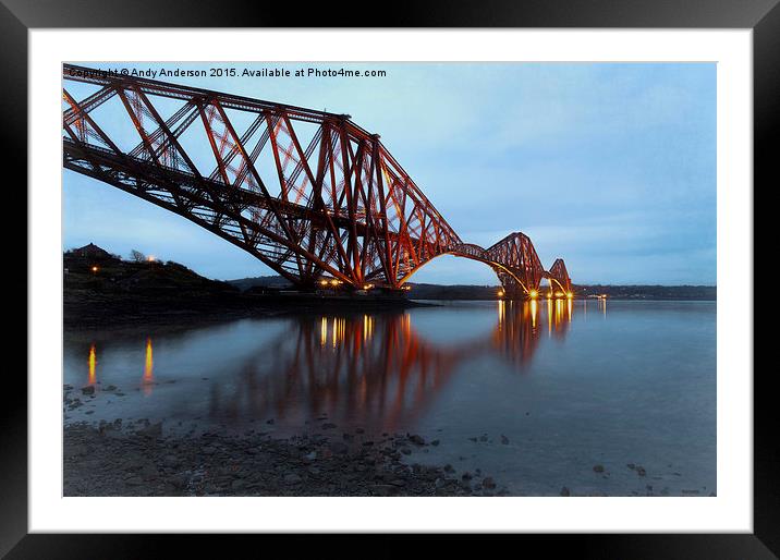  Forth Rail Bridge Sunrise Framed Mounted Print by Andy Anderson