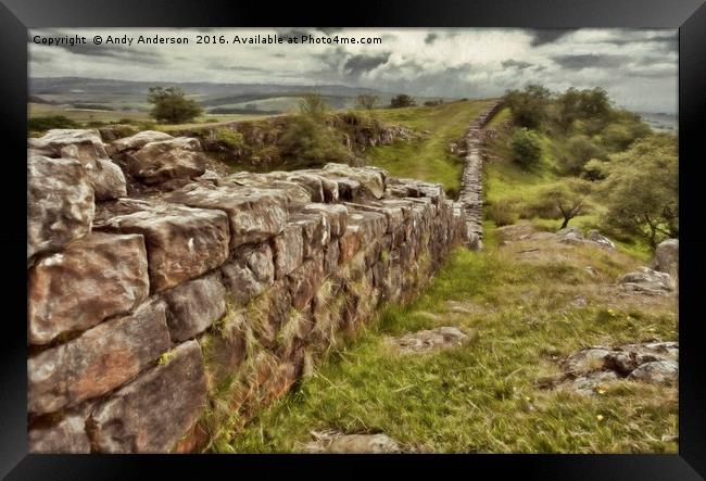 Hadrians Wall - Impressionist Framed Print by Andy Anderson