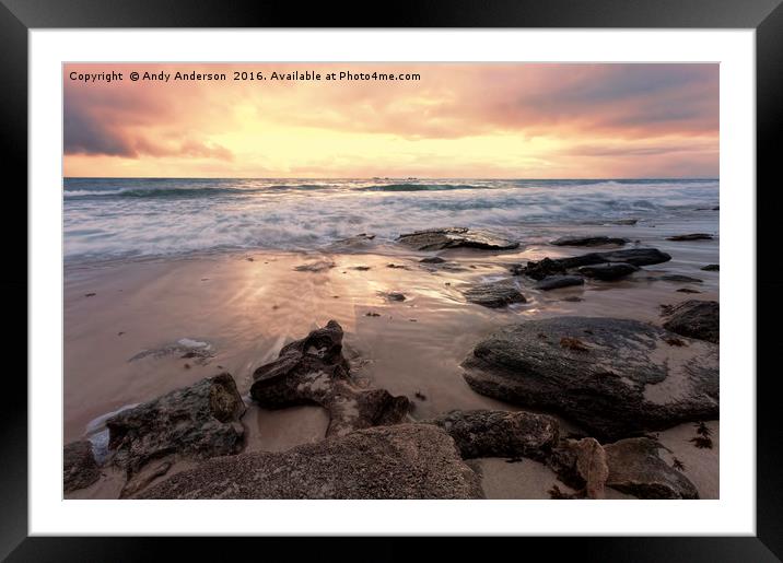 Sunset over the Indian Ocean Framed Mounted Print by Andy Anderson