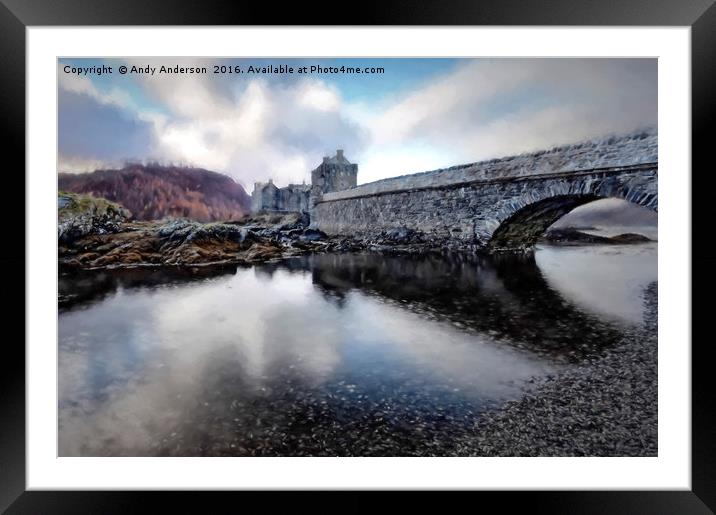 Eilean Donan Castle - Impressionist Framed Mounted Print by Andy Anderson