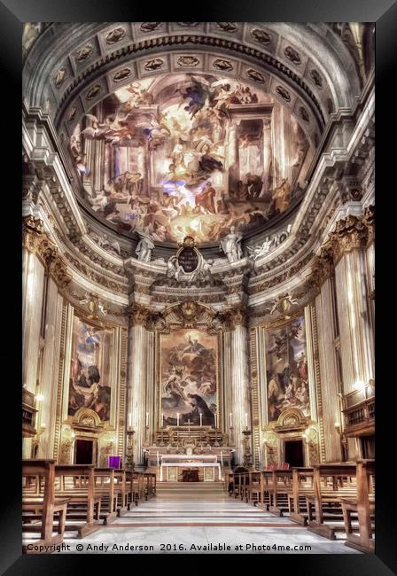 Rome Church - Chiesa di Sant Ignazio di Loyola Framed Print by Andy Anderson