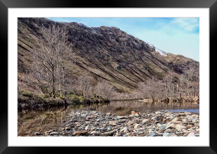 Scottish Highland small Glen and River Framed Mounted Print by Andy Anderson