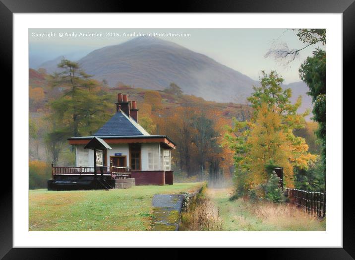 Scottish Highland Railway Station Framed Mounted Print by Andy Anderson