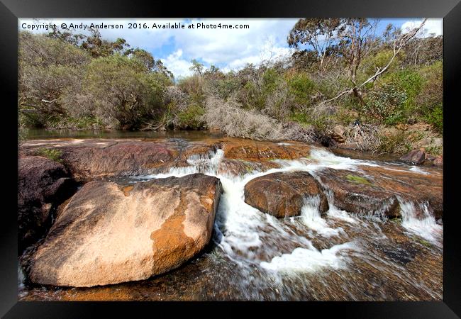 Hovea Falls Western Australia Framed Print by Andy Anderson