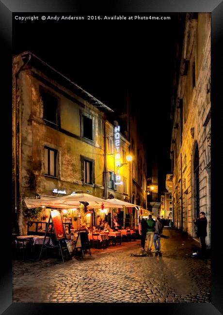 Night Time Rome Framed Print by Andy Anderson