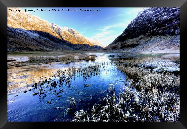 Glencoe in Early Winter Framed Print by Andy Anderson