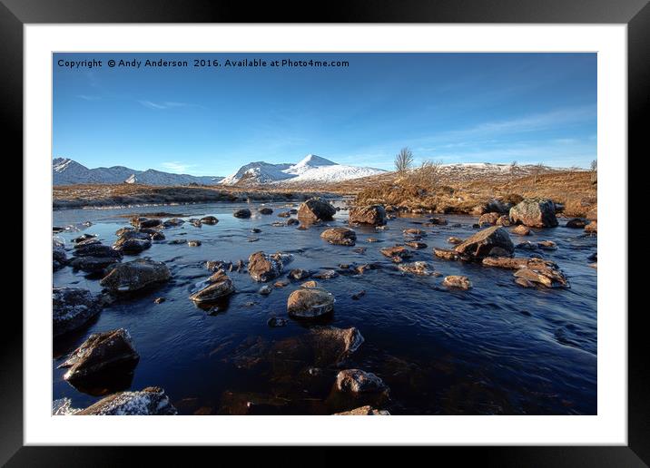 Scottish Highlands Early Winter - Rannoch Moor Framed Mounted Print by Andy Anderson