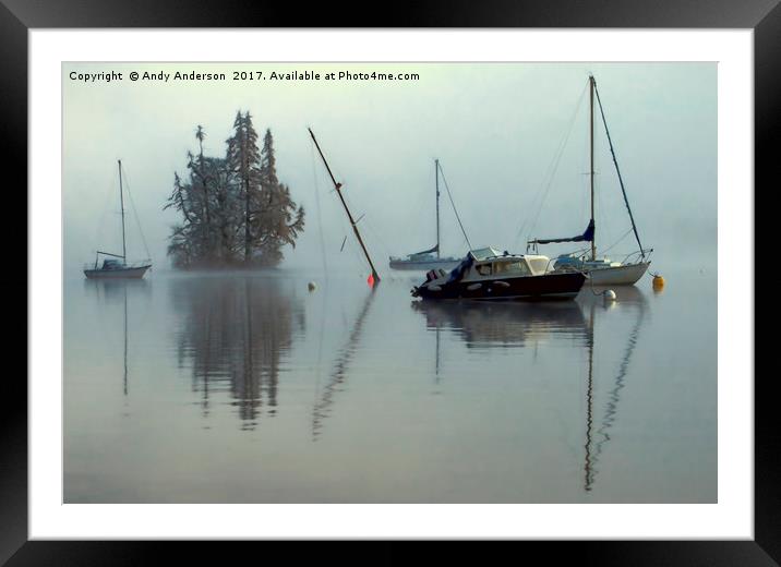 MIsty Loch Ness - Scotland Framed Mounted Print by Andy Anderson