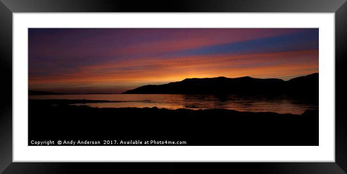 Sunset on Mull Framed Mounted Print by Andy Anderson