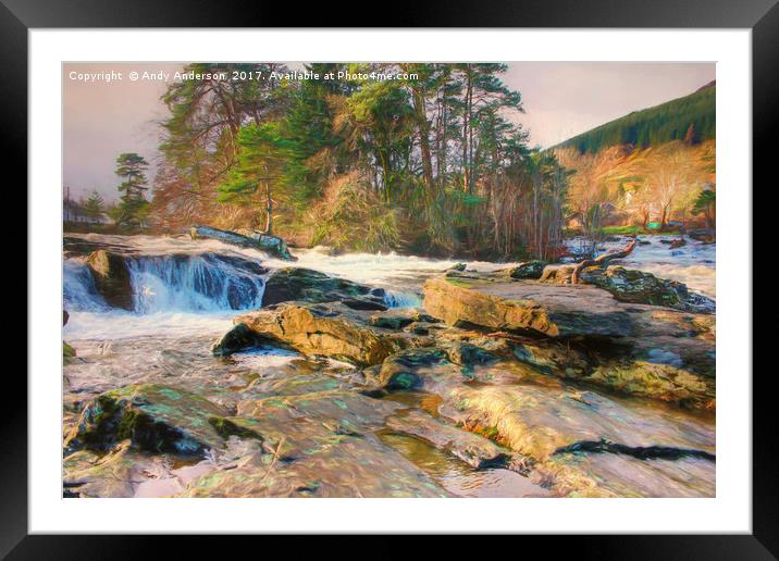 Falls of Dochart Framed Mounted Print by Andy Anderson