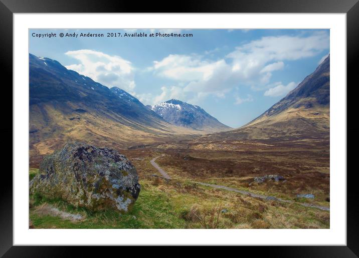 Towards Glencoe Scotland Framed Mounted Print by Andy Anderson