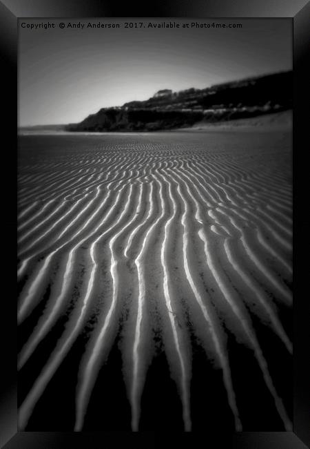 Kinghorn, Fife Beach Textures, Lines, Curves & Con Framed Print by Andy Anderson