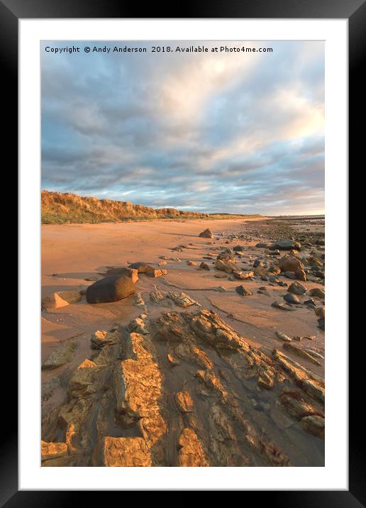 Scottish Beach Sunrise Framed Mounted Print by Andy Anderson
