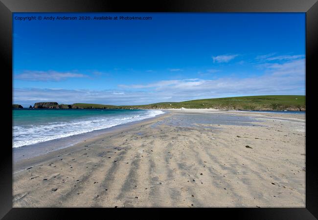 Shetland Golden Beach Framed Print by Andy Anderson
