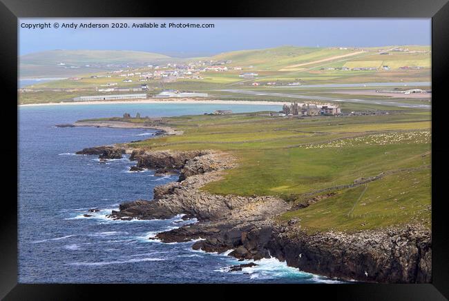 Shetland Rugged Coastline Framed Print by Andy Anderson