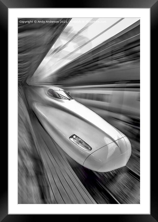 The Bullet Train Framed Mounted Print by Andy Anderson