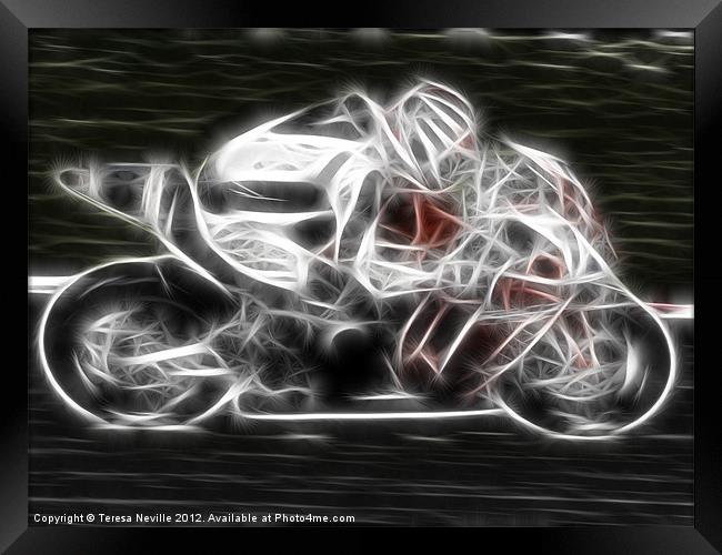 Ghost Bike Framed Print by Teresa Neville
