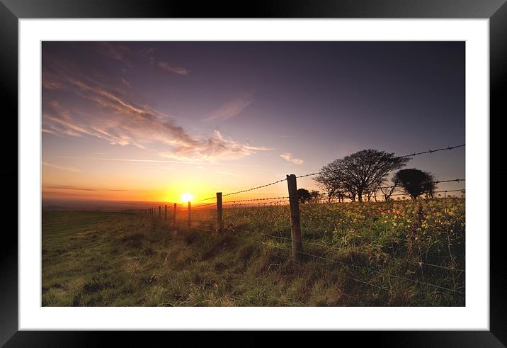 Sunset Fontmell Down Framed Mounted Print by Val Saxby LRPS