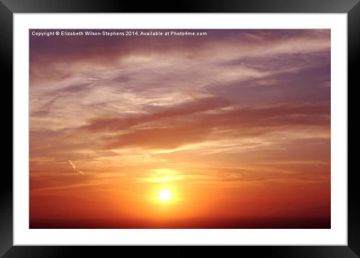 Oia sunset Framed Mounted Print by Elizabeth Wilson-Stephen
