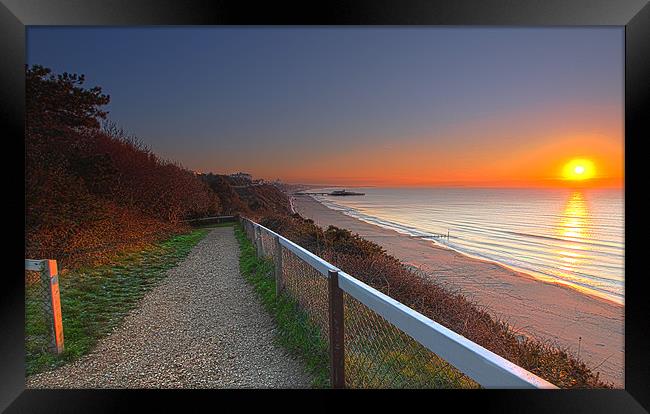 Sunrise over Bournemouth Beach Framed Print by Jennie Franklin