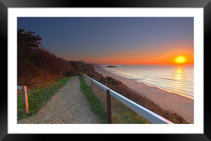 Sunrise over Bournemouth Beach Framed Mounted Print by Jennie Franklin