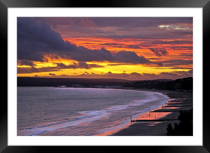 Bournemouth to Sandbanks Sunset Framed Mounted Print by Jennie Franklin