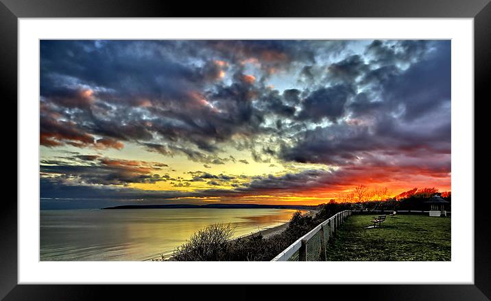 Bournemouth Westcliff Sunset Framed Mounted Print by Jennie Franklin
