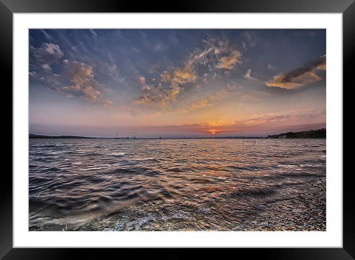 Sunset over Hamworthy Poole Framed Mounted Print by Jennie Franklin