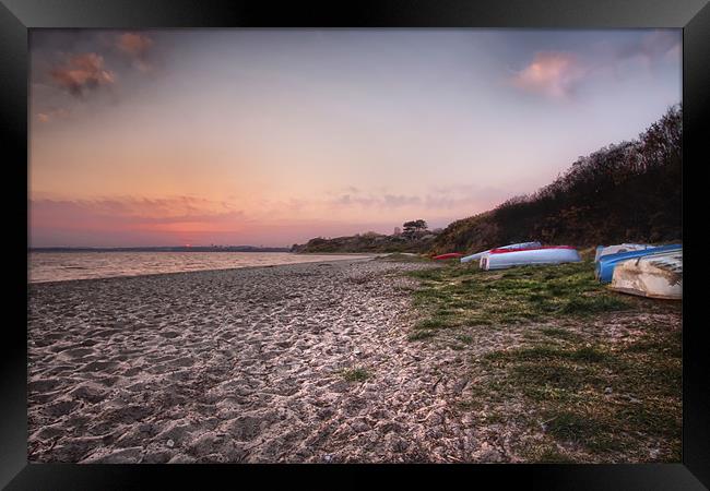 Hamworthy Beach at Sunset Framed Print by Jennie Franklin