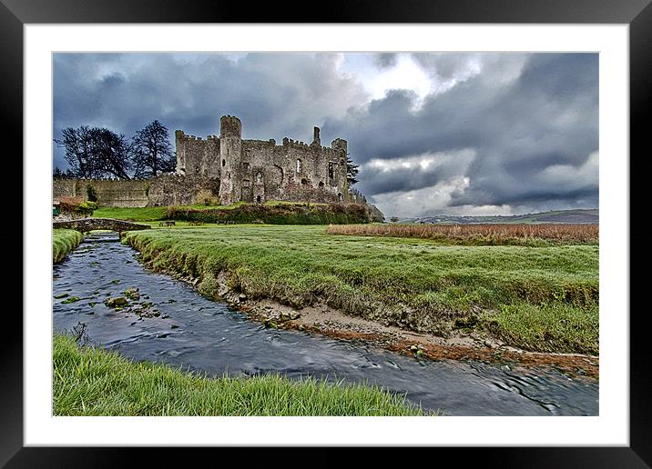 Laugharne Castle Pembrokeshire Framed Mounted Print by Jennie Franklin