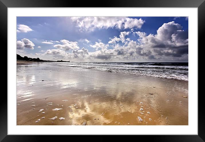 Clouds, Sea and Sand Framed Mounted Print by Jennie Franklin