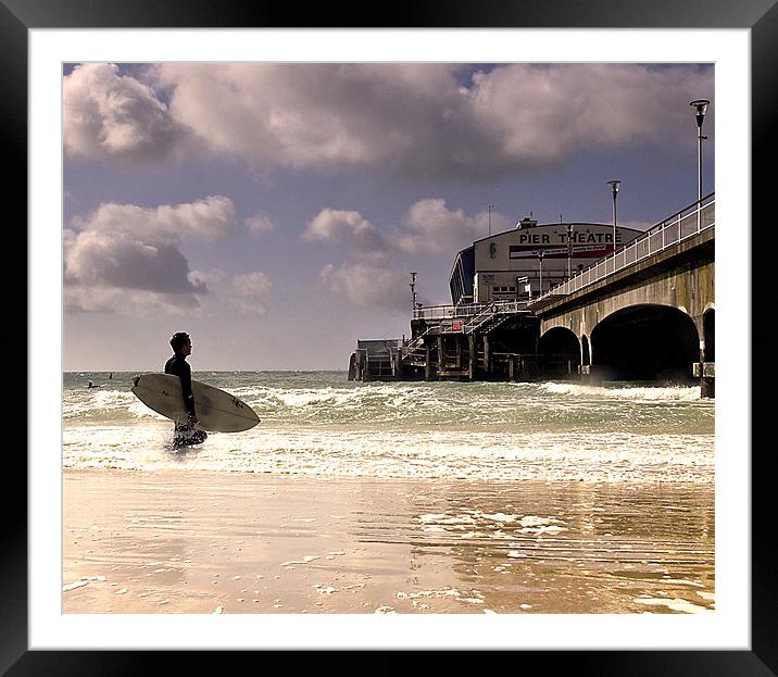 Time to Surf Framed Mounted Print by Jennie Franklin