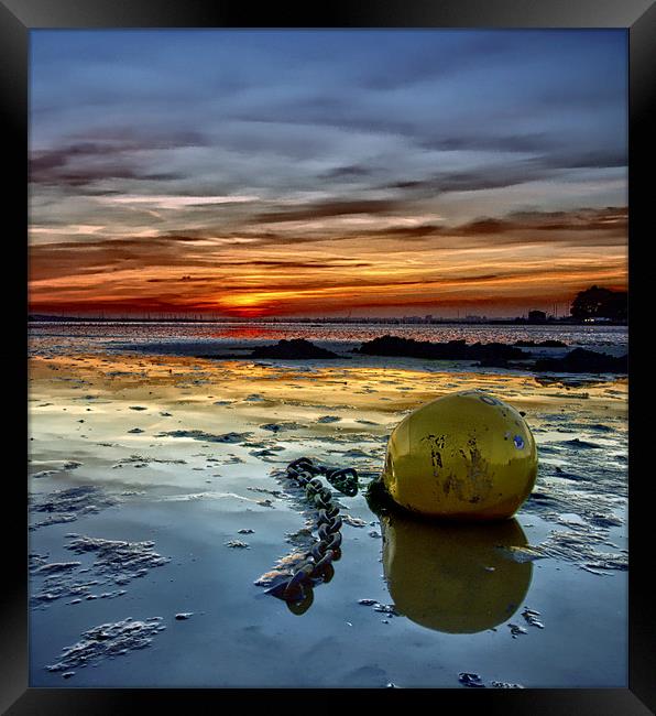 The Bouy at Sunset Framed Print by Jennie Franklin