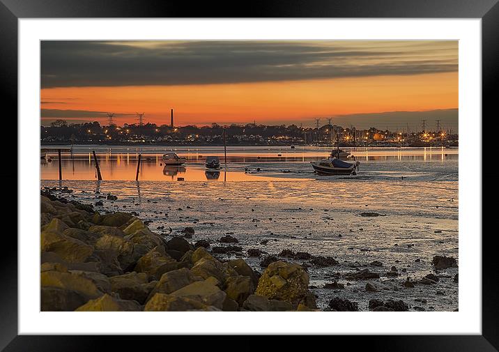 Holes Bay Poole at Sunset Framed Mounted Print by Jennie Franklin