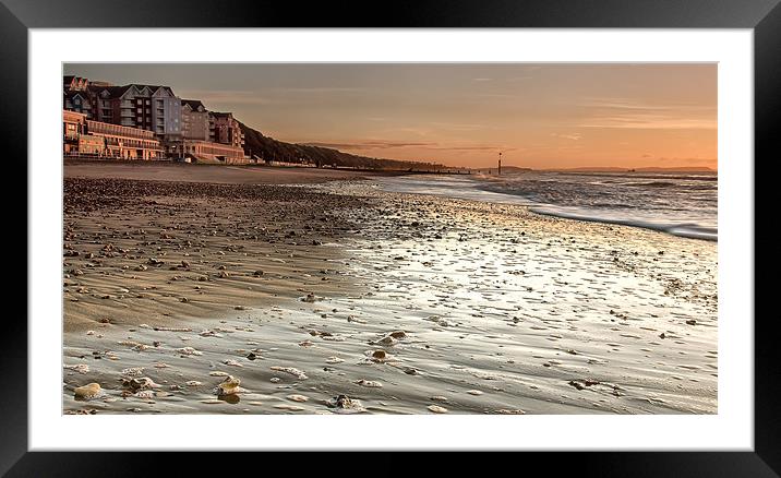 Golden Light on the Beach Framed Mounted Print by Jennie Franklin