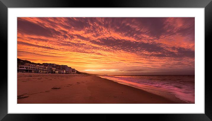 Fire Sky over Boscombe Dorset Framed Mounted Print by Jennie Franklin