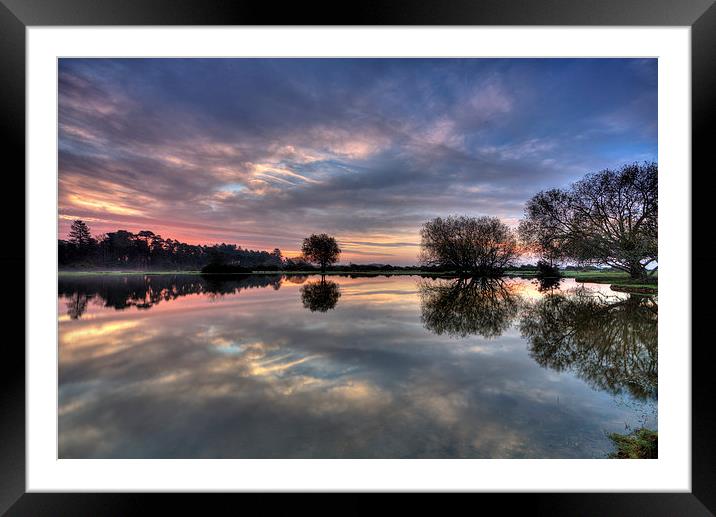  End of sunrise at the pond Framed Mounted Print by Jennie Franklin