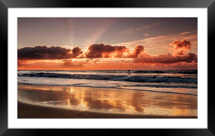  Paddle Boarder at Sunrise Framed Mounted Print by Jennie Franklin